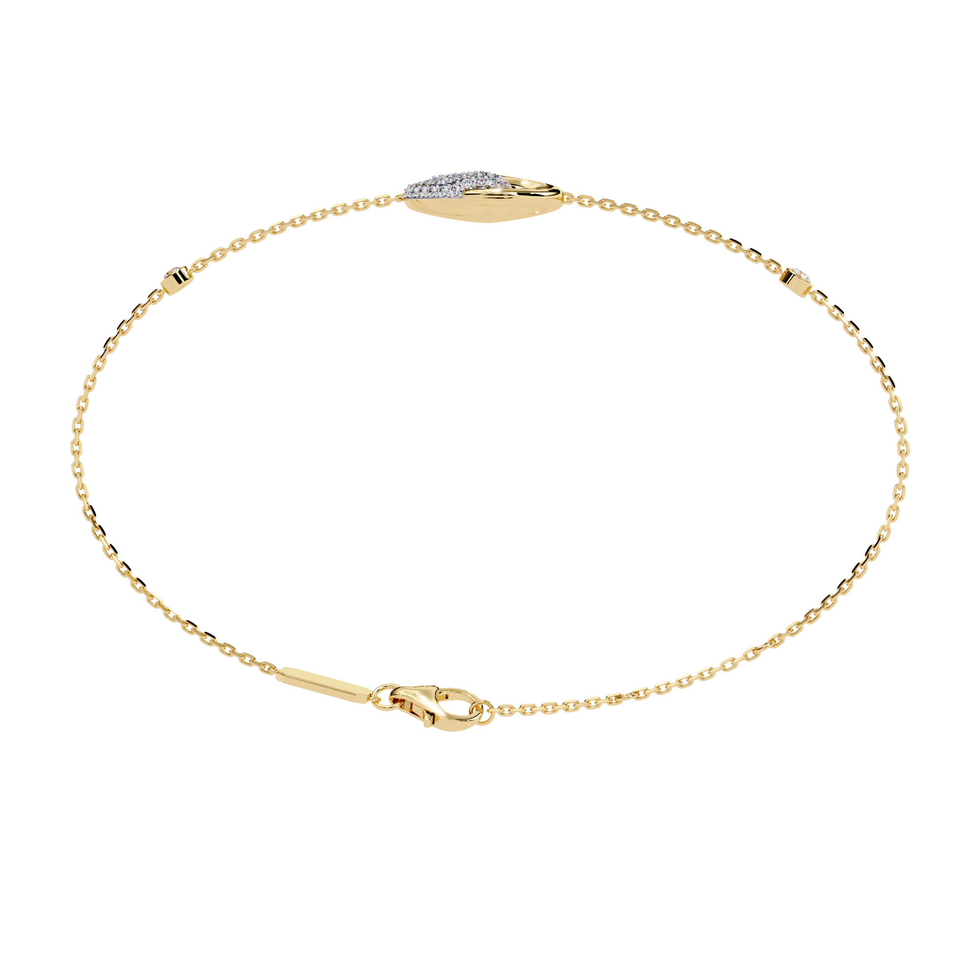 Solitairekart 0.29ct Celestial Crescent Natural Diamond Bracelet-HI Color, VS-SI Clarity